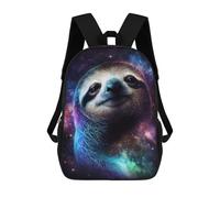 sinyumoney Cosmic Sloth Portrait Print-3 School Backpack Large School Backpack for Boys for Campus Outdoor Travel Sports 17inch
