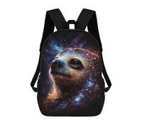 sinyumoney Cosmic Sloth Portrait Print Kids Backpack 17 Inch School Bag 3D Printed Cartoon School Backpacks for Boys And Teenager School Students
