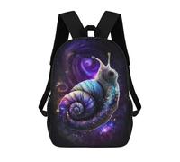 sinyumoney Cosmic Snail Shell Art Print-1 3D Printed School Bag Children's School Backpack Schoolbags Travel Backpacks Casual Fashion Bag for Kids School Students 17inch