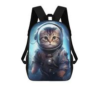 sinyumoney Cosmic Space Cat Backpack 3D Printed Children's School Backpack for Kids High Capacity Travel Rucksacks Book Bags Kids School Bag Back Pack 17inch