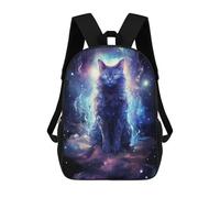 sinyumoney Cosmic Space Cat Children's School Backpack 3D Printed for Kids Travel Rucksacks Book Bags Kids School Bag 17inch