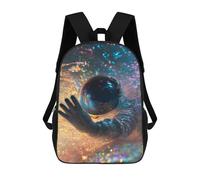 sinyumoney Cosmic Space Helmet Glitter School Backpack Business Durable Laptop Bag for Camping Outdoor Adventures And Daily Travel 17inch