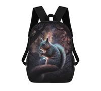 sinyumoney Cosmic Squirrel in Starry Forest 17 Inch Backpack School Bag Rucksack for Girls Boys Large Capacity Kids Back Pack Lightweight School Bags for Children Students