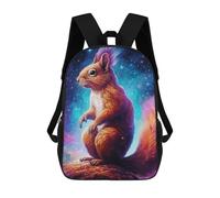 sinyumoney Cosmic Squirrel Majesty Kids Backpack,School Backpack Kids School Bag 3D Printed Cartoon Large Capacity Backpack for Kids Boys And Girls 17inch