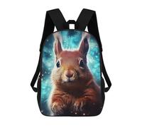 sinyumoney Cosmic Squirrel Portrait School Bag 3D Printed Backpacks Fashion Kids School Backpack Boys Rucksacks for Boys Middle School Students 17inch