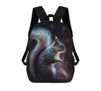 sinyumoney Cosmic Squirrel Tail Art Print Kids School Backpack 17 Inch School Bag 3D Printed School Bag for Boys Elementary And Middle School Students
