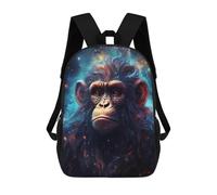 sinyumoney Cosmic Starry Monkey Backpack School Bag Lightweight Schoolbag Dayback Bookbag College for Men/Women 17inch
