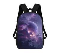 sinyumoney Cosmic Storm Clouds Lightning Kids' Backpack 3D Printing School Bag Boys Cool Daypacks Casual Knapsack Fun Back Bag for Kids And Teenager 17inch