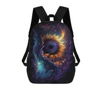 sinyumoney Cosmic Sunflower Art Print-4 Backpack School Bag Lightweight Casual Daypack School Backpacks for School/Work/Travel 17inch