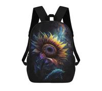 sinyumoney Cosmic Sunflower Art Print Backpack School Bag Large School Backpack for Boys - Perfect for Travel, Work And Daily Use 17inch