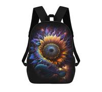 sinyumoney Cosmic Sunflower Bloom-1 17 Inch Backpack School Bag Rucksack for Girls Boys Large Capacity Kids Back Pack Lightweight School Bags for Children Students