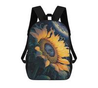 sinyumoney Cosmic Sunflower Bloom-3 Backpack for School 3D Printed Boys Girls School BagChildren Bookbag Travel Rucksack 17inch