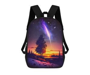 sinyumoney Cosmic Sunset Landscape Backpacks Kids Student Schoolbag,3D Printed Backpacks,Elementary And Middle School Students Backpacks for Boys Girls 17inch
