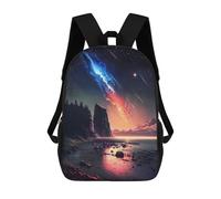 sinyumoney Cosmic Sunset Landscape School Backpack School Bags for Girls Boys Backpack with Pocket Fashion School Bag Kids Backpack 17inch