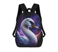 sinyumoney Cosmic Swan Art Print-12 Children's 17 Inch School Backpack 3D Printed Cool Knapsack for Kids Travel Rucksacks Book Bags Kids School Bag