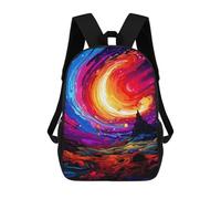 sinyumoney Cosmic Swirl Landscape Backpack Kids School Bag Boys Cartoon 3D Print Students Schoolbag Laptop Daypack for Boys Girls 17inch