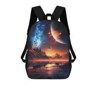 sinyumoney Cosmic Symphony Backpack Kids School Backpack School Bag 3D Printed Fashion School Bag for Boys Elementary And Middle School Student 17inch