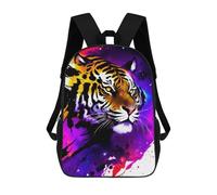 sinyumoney Cosmic Tiger Art Print School Bag 3D Printed Backpacks Fashion Kids School Backpack Boys Rucksacks for Boys Middle School Students 17inch