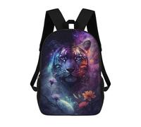 sinyumoney Cosmic Tiger Fantasy Artwork Children's 17 Inch School Backpack 3D Printed Casual Daypacks for Kids Travel Rucksacks Book Bags Kids School Bag