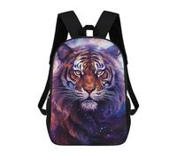 sinyumoney Cosmic Tiger Portrait-14 Backpack 3D Print Kids Bag Elementary Students Daypack Lightweight School Bag for Children Girls Boys Nursery Lunch Pack 17inch