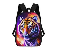 sinyumoney Cosmic Tiger Portrait-5 3D Printed Children's School Backpack for Kids High Capacity Travel Rucksacks Book Bags Kids School Bag Back Pack 17inch