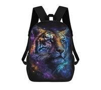 sinyumoney Cosmic Tiger Portrait Art Print-2 School Backpack Large School Backpack for Boys for Campus Outdoor Travel Sports 17inch