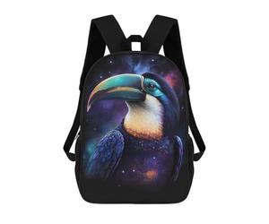 sinyumoney Cosmic Toucan Art Print-1 Backpack School Large Water Resistant Laptop Backpack for School/Work/Travel 17inch