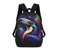 sinyumoney Cosmic Toucan Art Print Backpack School Bag Business Laptop Rucksack Bag Unisex Casual Daypack for School/Work/Travel 17inch
