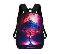 sinyumoney Cosmic Tree Backpacks Kids Student Schoolbag 3D Printed Backpacks Elementary And Middle School Students Backpacks for Boys Girls 17inch