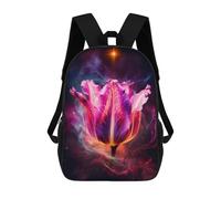 sinyumoney Cosmic Tulip Nebula Bloom Rucksack Large School Backpack for Boys - Perfect for Travel, Work And Daily Use 17inch