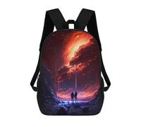 sinyumoney Cosmic Twilight Backpack 3D Printed Children's School Backpack for Kids High Capacity Travel Rucksacks Book Bags Kids School Bag Back Pack 17inch