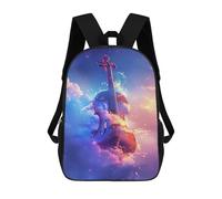 sinyumoney Cosmic Violin Melody 17inch School Bag 3D Printed Children's School Backpack Casual Fashion Travel Backpacks for Kids School Students