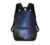 sinyumoney Cosmic Whale 3D Printed Kids School Bag Rucksacks Children's School Fashion Casual Back Pack High Capacity Travel Book Bags Backpack for Kids 17inch