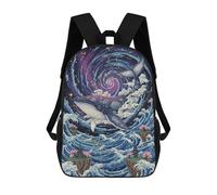 sinyumoney Cosmic Whale Amidst Ocean And Stars School Backpack Water Resistant School Bag Business Backpack for Boys/Girls/Teenagers 17inch