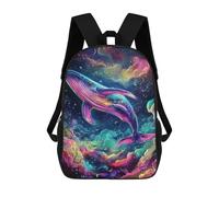 sinyumoney Cosmic Whale Animal School Bags Daypacks Business Backpack Water Resistant Bookbag for School/Work/Travel 17inch