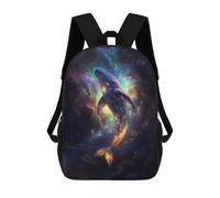 sinyumoney Cosmic Whale Backpacks Kids School Backpack Fashion School Bag 3D Printed School Bag for Boys Elementary And Middle School Students 17inch