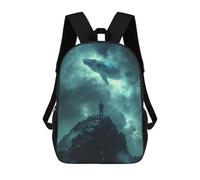 sinyumoney Cosmic Whale Fantasy Backpacks Kids Student Schoolbag,3D Printed Backpacks,Elementary And Middle School Students Backpacks for Boys Girls 17inch