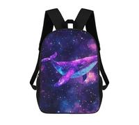 sinyumoney Cosmic Whale in Starry Galaxy Children's School Backpack 3D Printed for Kids Travel Rucksacks Book Bags for Boys Elementary School Students 17inch