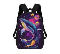 sinyumoney Cosmic Whale Space Animal School Backpack Schoolbags For Girls Boys Backpack With Pocket Fashion School Bag Kids Backpack 17inch