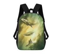 sinyumoney Cosmic Whales Space Portal 3D Printed Children's School Backpack for Kids High Capacity Travel Rucksacks Book Bags Kids School Bag Back Pack 17inch