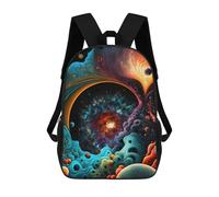 sinyumoney Cosmic Whirlpool School Bag 3D Printed Backpacks Fashion Kids School Backpack Boys Rucksacks for Boys Middle School Students 17inch