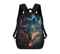 sinyumoney Cosmic Wolf Art Print-4 Backpack School Bag Lightweight Airport College Students Back Pack for School/Work/Travel 17inch