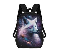 sinyumoney Cosmic Wolf Art Print School Bag 3D Printed 17inch Backpacks Fashion Kids School Backpack Rucksacks for Boys Elementary And Middle School Students