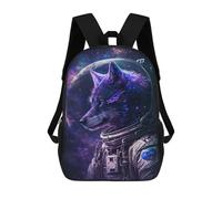 sinyumoney Cosmic Wolf Astronaut Art Print Backpack School Bag Travel College Rucksack Backpacks for Girl, Teen Girls 17inch