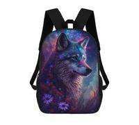 sinyumoney Cosmic Wolf Fantasy Art Backpack School Bag Large School Backpack for Boys - Perfect for Travel, Work And Daily Use 17inch