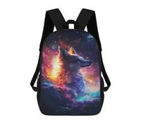 sinyumoney Cosmic Wolf Portrait-1 School Bags Large Water Resistant Laptop Backpack - Perfect for Travel, Work And Daily Use 17inch