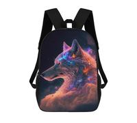 sinyumoney Cosmic Wolf Portrait-2 Backpack School Lightweight Airport College Students Back Pack for Girl, Teen Girls 17inch