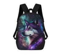 sinyumoney Cosmic Wolf Portrait-39 Backpack School Bag Rucksack Casual Daypacks School Work Travel Bag for Teenage Girls Boys Women Men 17inch