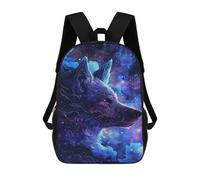 sinyumoney Cosmic Wolf Portrait-4 Backpack School Bag Lightweight Casual Daypack School Backpacks for School/Work/Travel 17inch