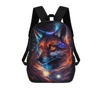sinyumoney Cosmic Wolf Portrait-52 School Backpack Fashion Stationery Backpack Waterproof Casual Daypacks for Camping Outdoor Adventures And Daily Travel 17inch